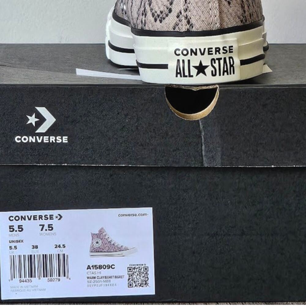 Converse Women's CTAS Snake Print Hi Top Size 7.5 A15809C Warm Clay NWT - Picture 6 of 6